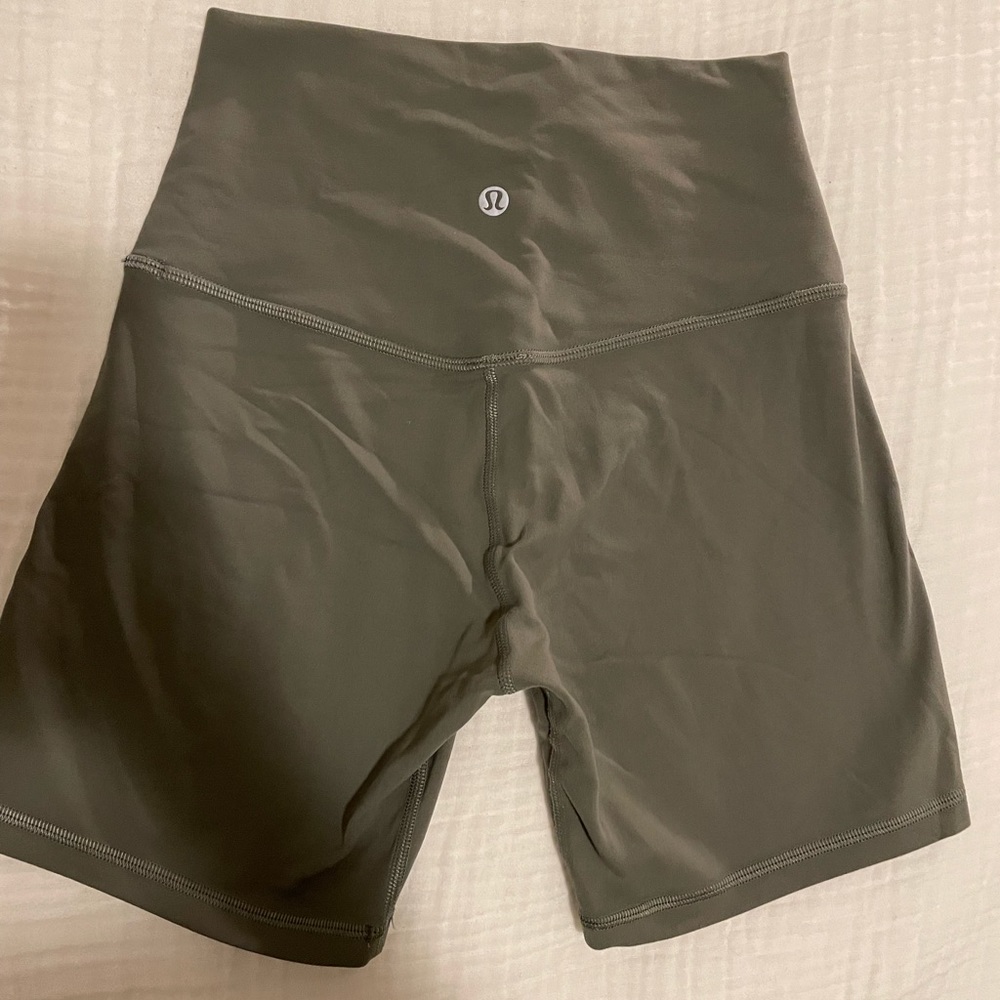 sage green lululemon align shorts